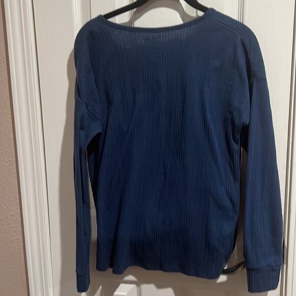 So Tie Front Sweater Womens Small Blue Soft - Picture 7 of 10